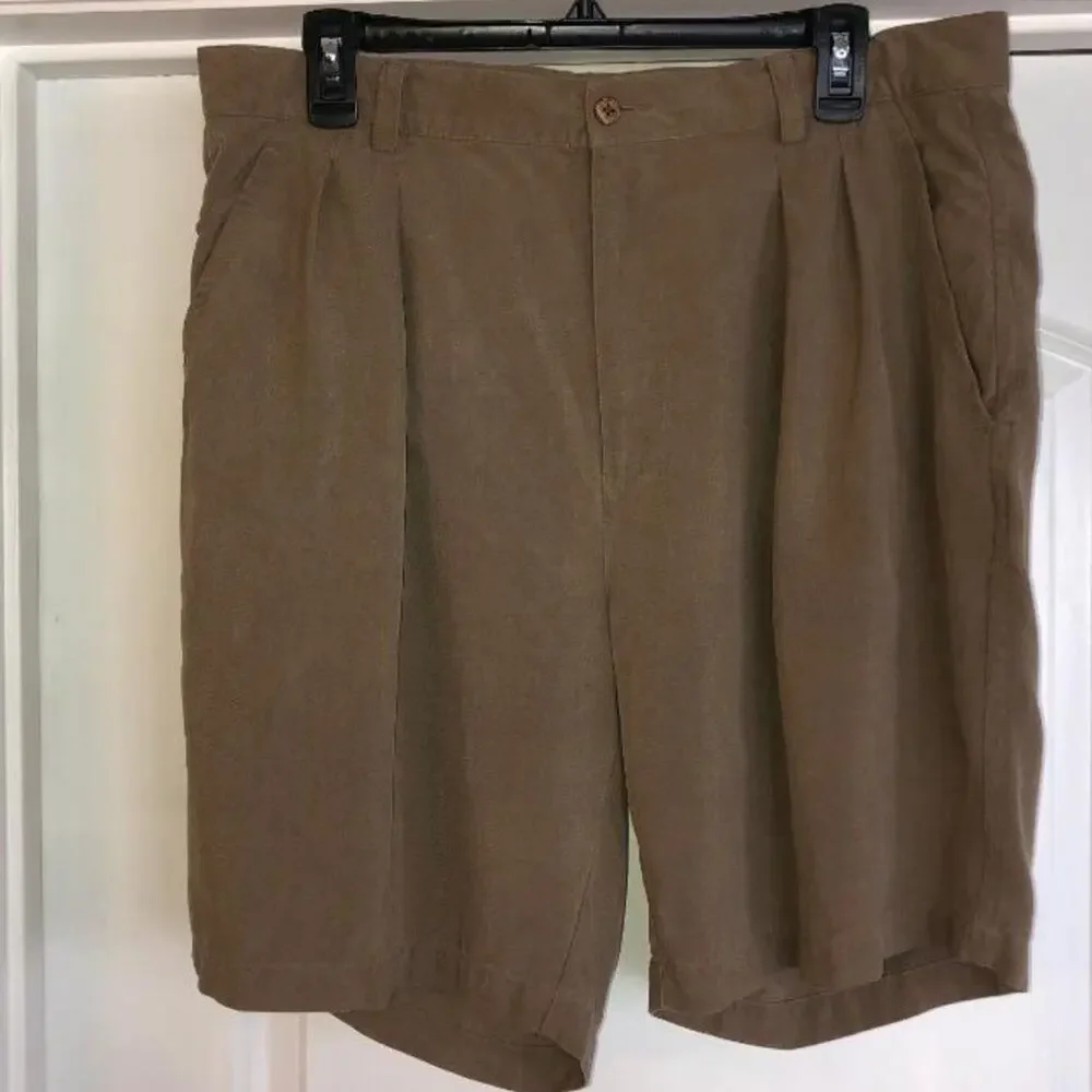 Men's Tommy Bahama Relax Pleated Front Shorts Brown Size 34 * READ *